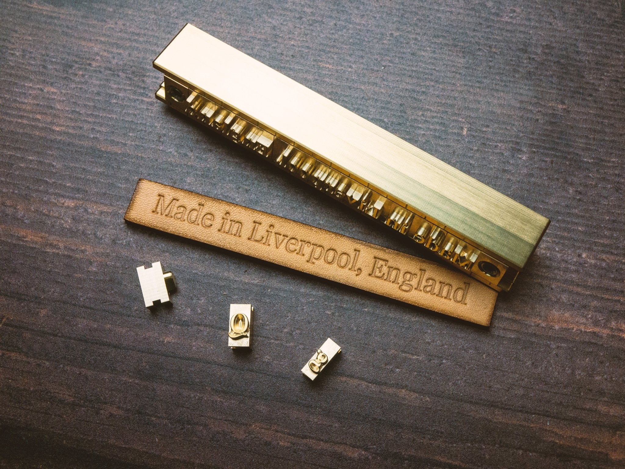 Rail and letters for alphabet letter stamping set for leather embossing and stamping