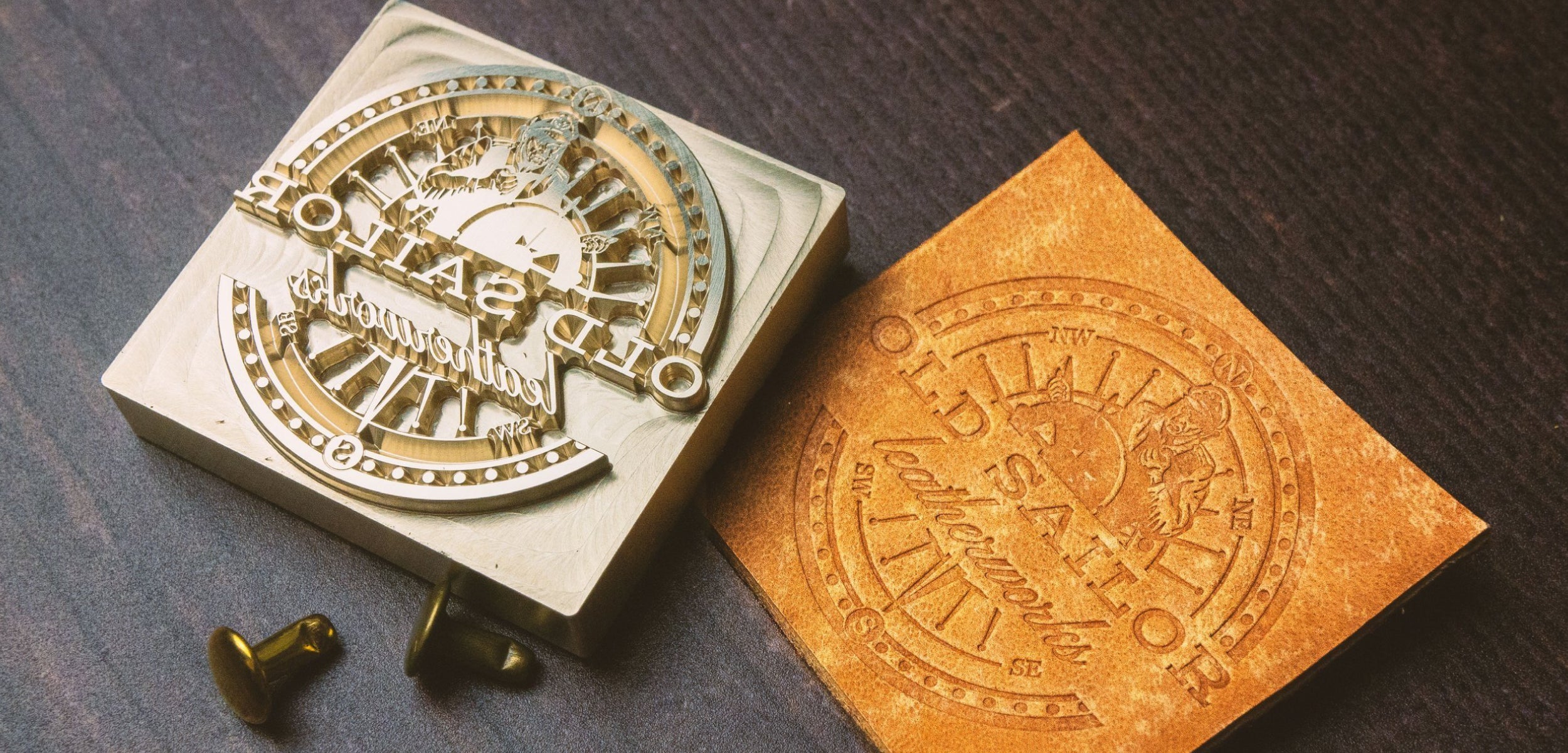 Detailed Custom Leather Embossing Stamp - Outpost Workshop