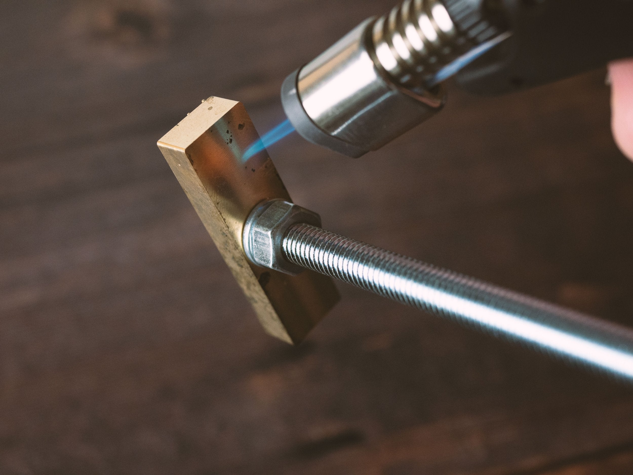 Wood Branding Iron being Heated by Blowtorch - Outpost Workshop